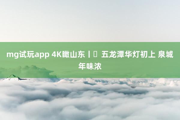 mg试玩app 4K瞰山东丨‌五龙潭华灯初上 泉城年味浓