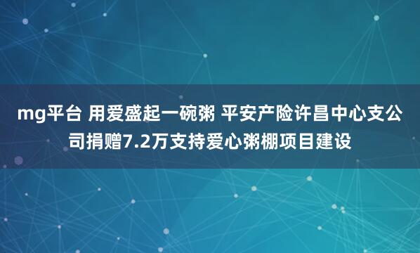 mg平台 用爱盛起一碗粥 平安产险许昌中心支公司捐赠7.2万支持爱心粥棚项目建设