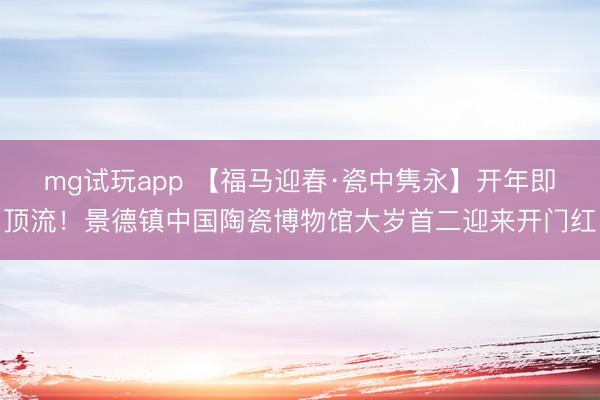 mg试玩app 【福马迎春·瓷中隽永】开年即顶流!景德镇中国陶瓷博物馆大岁首二迎来开门红